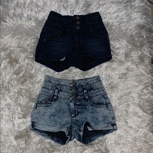 SOLD two pairs of denim shorts